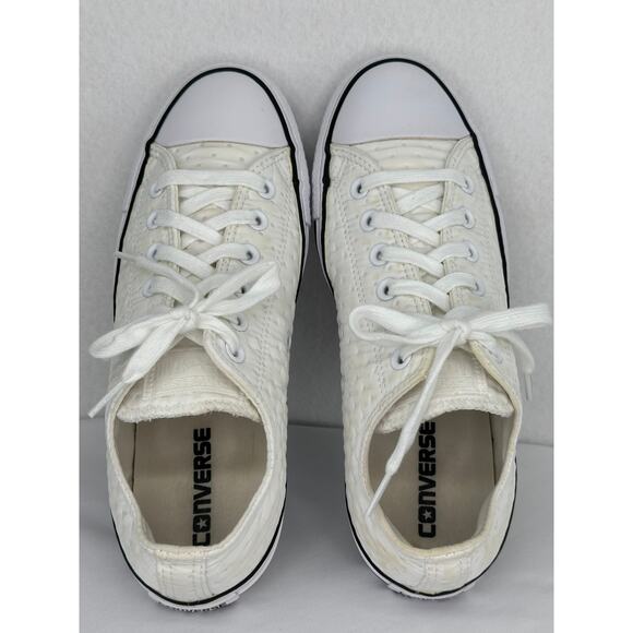 Converse Ctas Neoprene O White Black Low Top Quilted Sneakers 9 - Picture 7 of 11